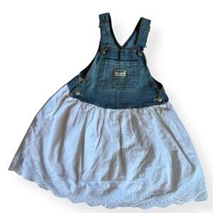 OshKosh Denim White Eyelet Jumper Dress